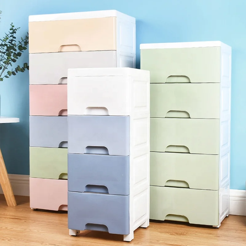 Colorful Multi-Layer Cupboard Baby Clothes Kids Plastic Storage Wardrobe Cabinet Drawer
