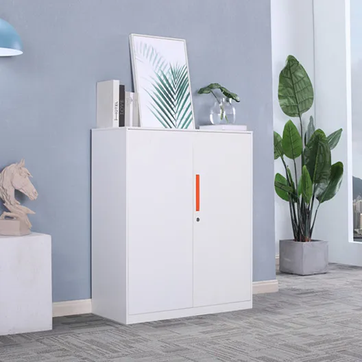 High quality office steel furniture slim side 2 door white file storage cabinet