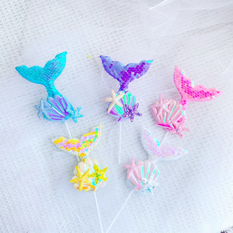 Saffron Mermaid cake topper cheap price birthday cake designs decoration for little mermaid cakes