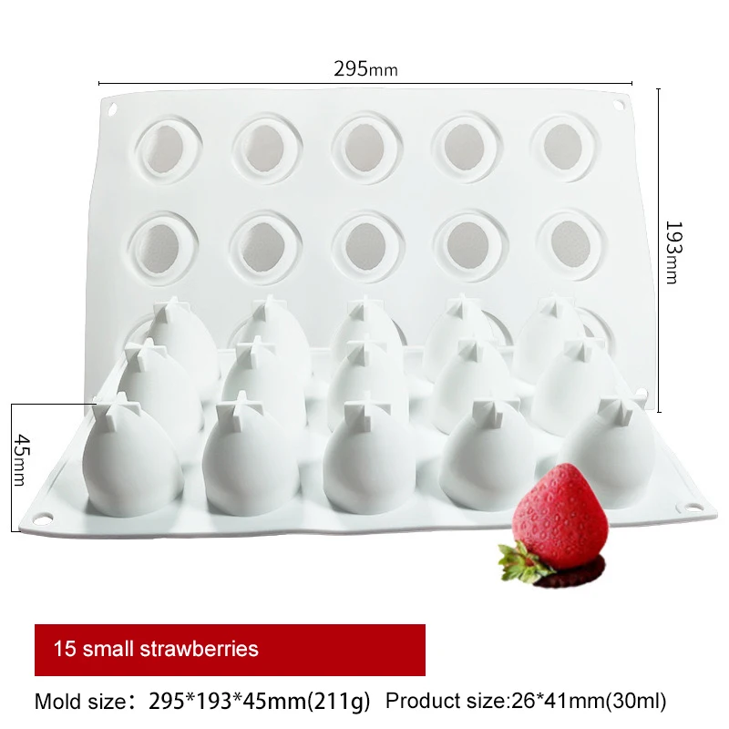 Non-stick DIY Easy Release Silicone Fondant Molds Candle Mulberry Wax Melts Molds Strawberry Silicone Mold