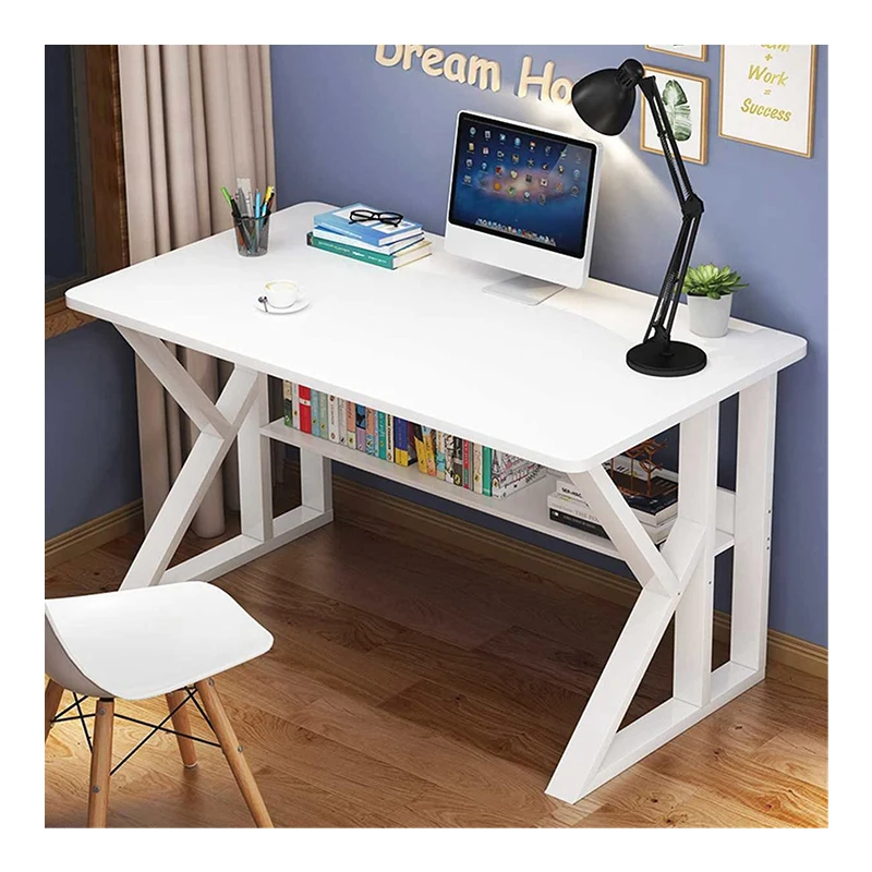 Wholesale High Quality White Maple 80*45*73Cm Minimalist Removable K Shape Computer Pc Gaming Desk