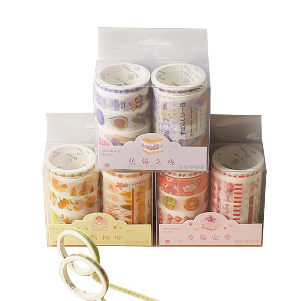 
Professional Customized Hand To Tear Masking Washi Tape DIY Manual Account Color Cartoon Tape Printing 