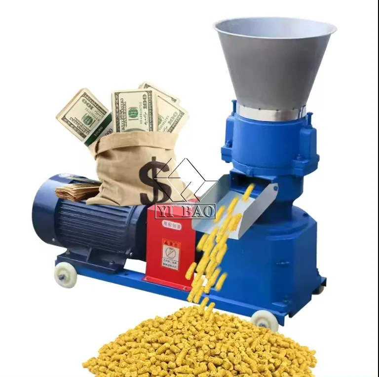 High Productivity 150-250kg/h Poultry Feed Granulator Small Animal Feed Pellet Making Machine for Farms