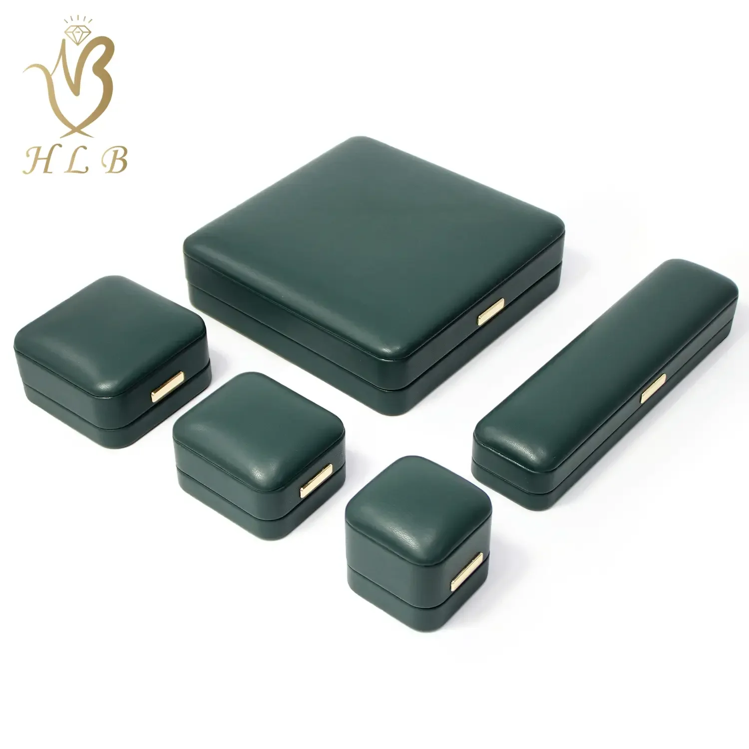 New Luxury leather jewelry packaging box with logo pu leather jewelry boxes custom