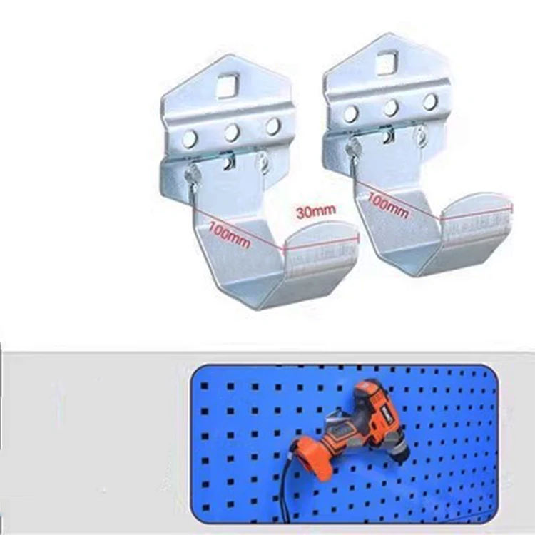 Square Hole Pegboard Metal Pegs Hook Garage Wall Hanging Plate with Usage for Hanger