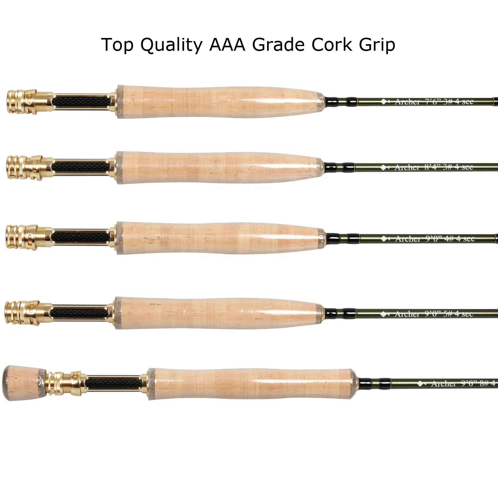 4 Section 3/4/5/8 WT Lightweight Fast Action Carbon Fiber Fly Fishing Rod Dark Green Fly Rod