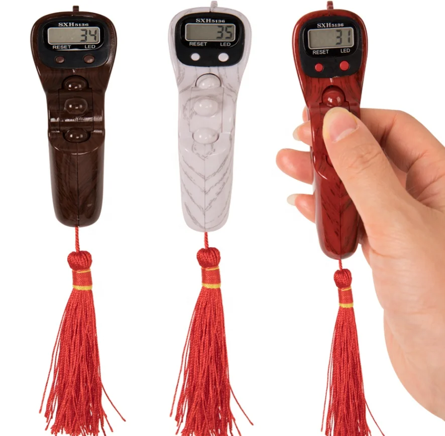 Factory wholesale Muslim LED finger Tasbih Digital Tally Counter electronic rosary counter 5 colour hand tasbeeh Beads counter