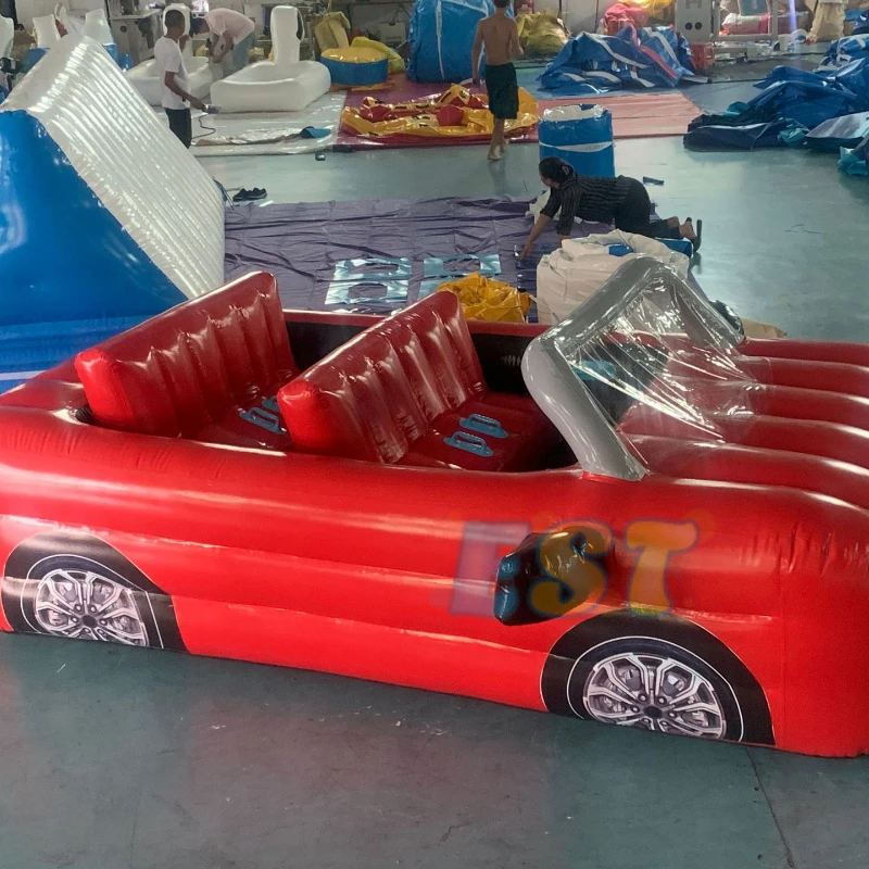 4 Passenger Inflatable Floating Car PVC Towable Crazy Inflatable Water Boat For Kids And Adult