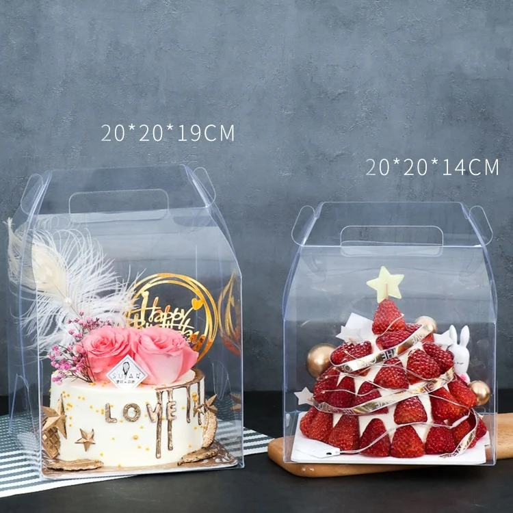 Custom Wholesale Transparent Plastic 6 inch Packing Cake Box for Cake