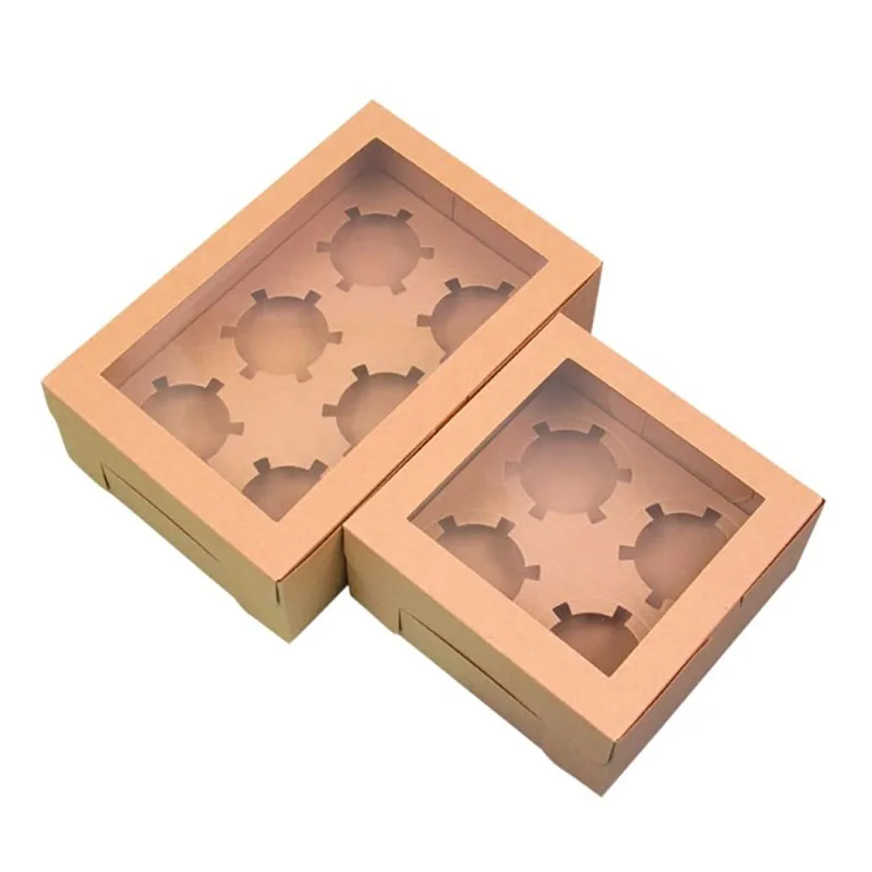 Custom Biodegradable Easy to Fold Cupcake Donut Macaron Food Paper Packaging Container Fruit Cake Dessert Gift Box