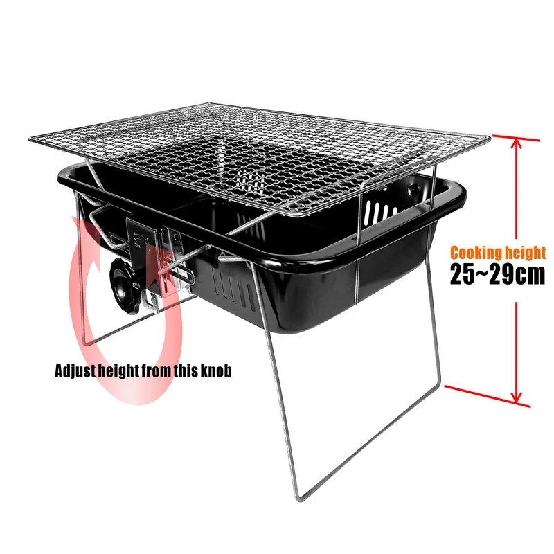 Quality Guaranteed Easy To Install Portable Outdoor camping BBQ Charcoal Grills Foldable Height Adjustable Grills Barbecue