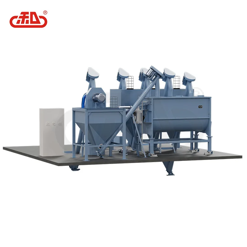 livestock farm compound mash feed plant 1 ton per batch auto feed grinder mixer