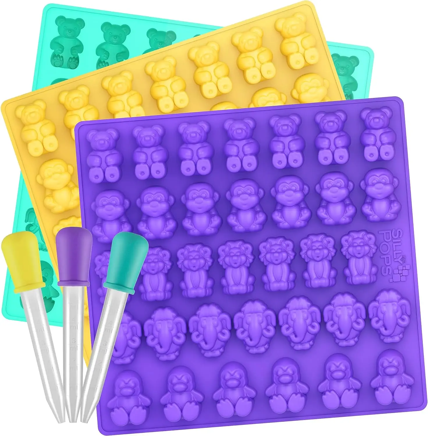 Большая форма для мармеладных медведей набор из 3-5 животных-3 капельницы силиконовые формы Мармеладов конфет