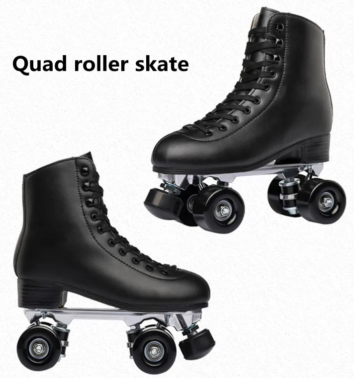 Fashion Plain Toe Stop Roller Skate Shoes OEM&ODM patines 4 ruedas Rental High Quality Microfiber Upper Quad Roller Skate