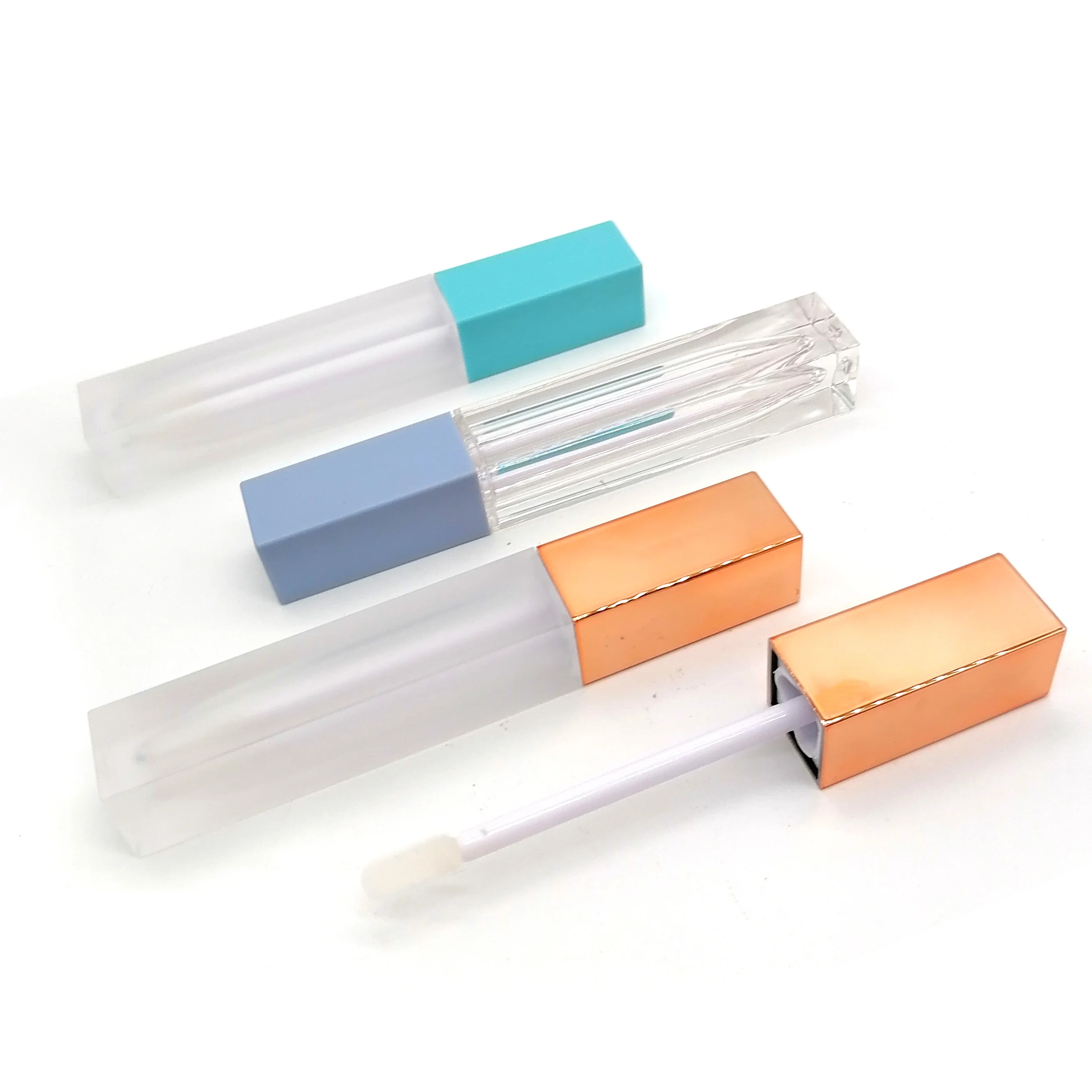 7ml lip tint bottle pink luxury custom with box logo frosted empty lipstick rose gold black square empty lipstick containers