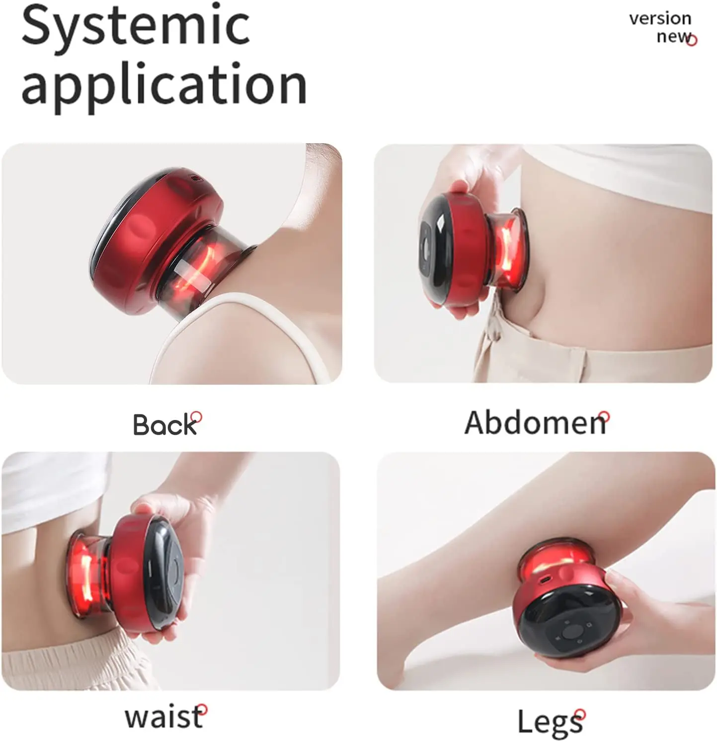 2024 Electric Vacuum Cupping Massager Anti-Cellulite Suction Cups Heating Guasha Fat Burning Skin Scraping Body Slimming