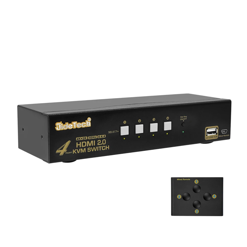 
4K@60Hz 4 Port HDMI KVM Switch USB KVM Switch HDMI2.0 KVM Switch 