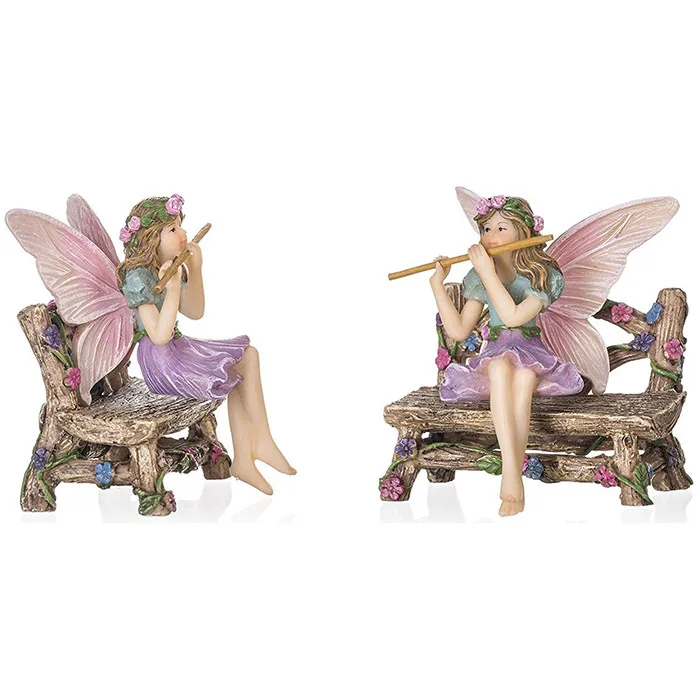 Fairy Garden House Kit Hand Painted with Opening Doors and Miniature Fairy Figurine With Accessories Indoor Outdoor Set for Home