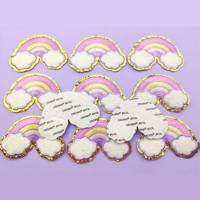 Shenglan Embroidered Patches Cute Rainbow Patch Iron On/Sew On Appliques for Kids Child Patches DIY for Costume Accessories