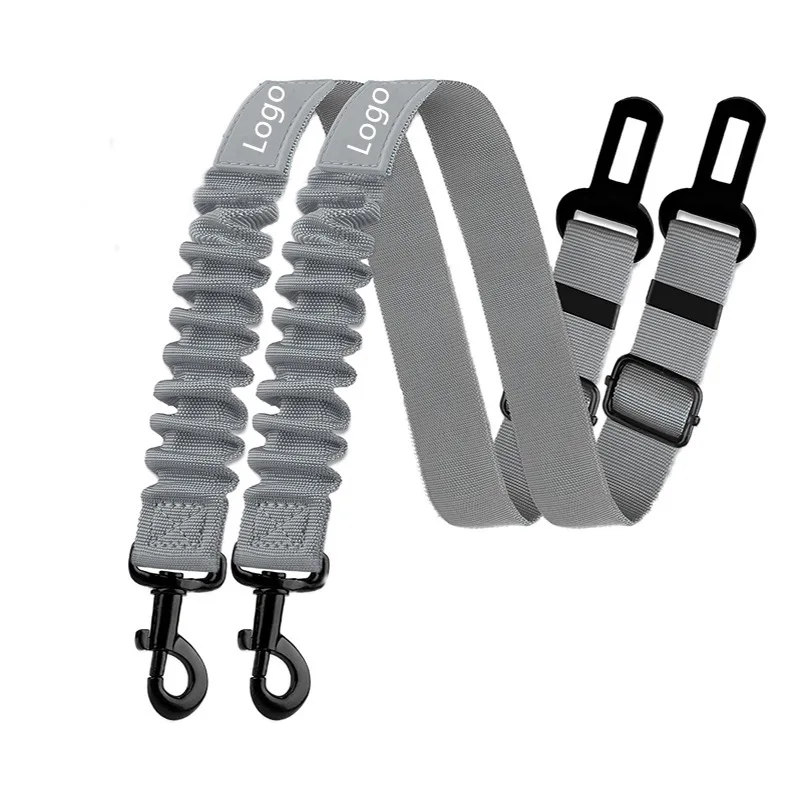 Retractable Seatbelts Adjustable Pet Seat Belt for Vehicle Nylon Pet Safety Heavy Duty Elastic Durable Car Harness for Dogs