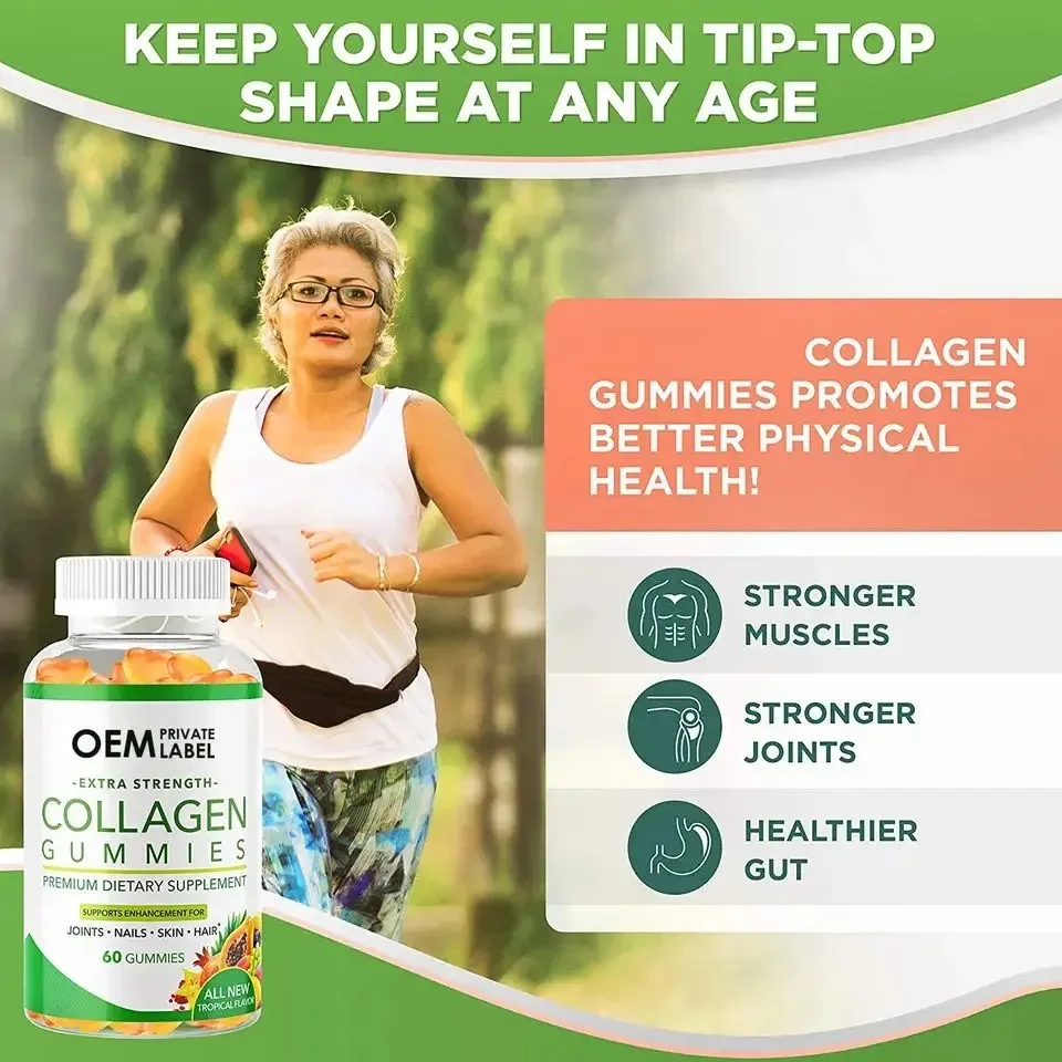 Collagen Gummies Extra Strength Premium Dietary Supplement Supports Enhancement for Joint, Hair, Skin, Nail 60 Collagen Gummy