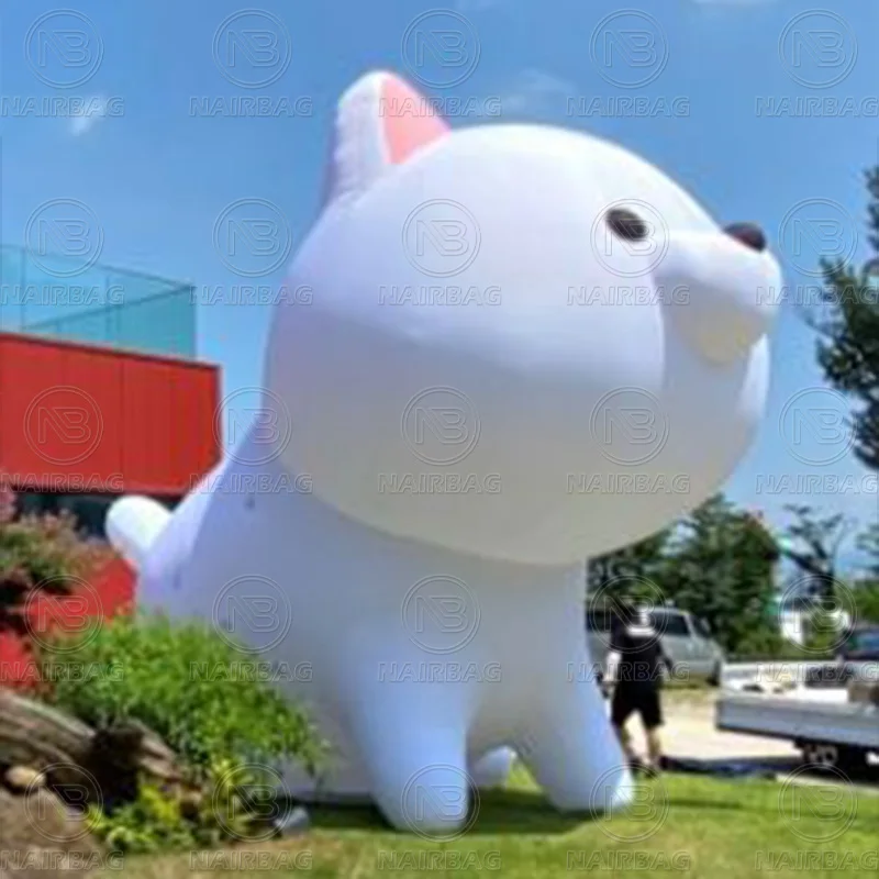 Luminous Giant Inflatable Human Model Light Air Blow Up Art Sculptures Installations White Inflatable Cartoon Character Decor