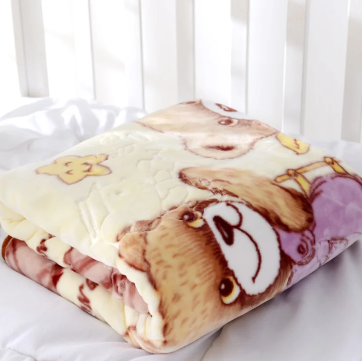 Custom Soft 100% Polyester Children Cloudy Baby Napping Flannel Coral Blanket
