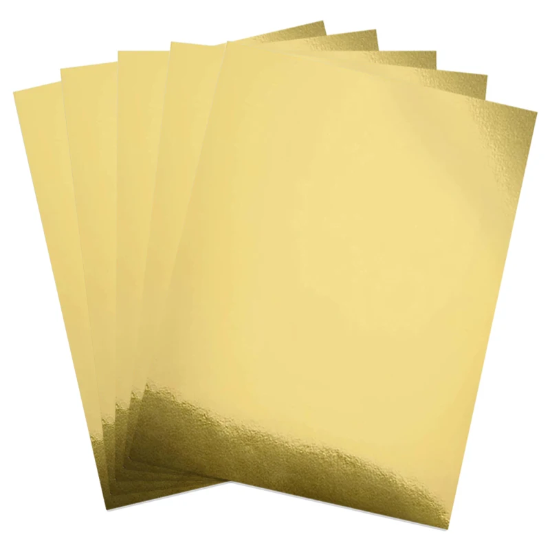 Glossy Gold Vinyl Waterproof Sticker Paper Premium Adhesive Sheets Ink Dries Quickly For Inkjet/Laser Printer (8.5-x-11-inch)