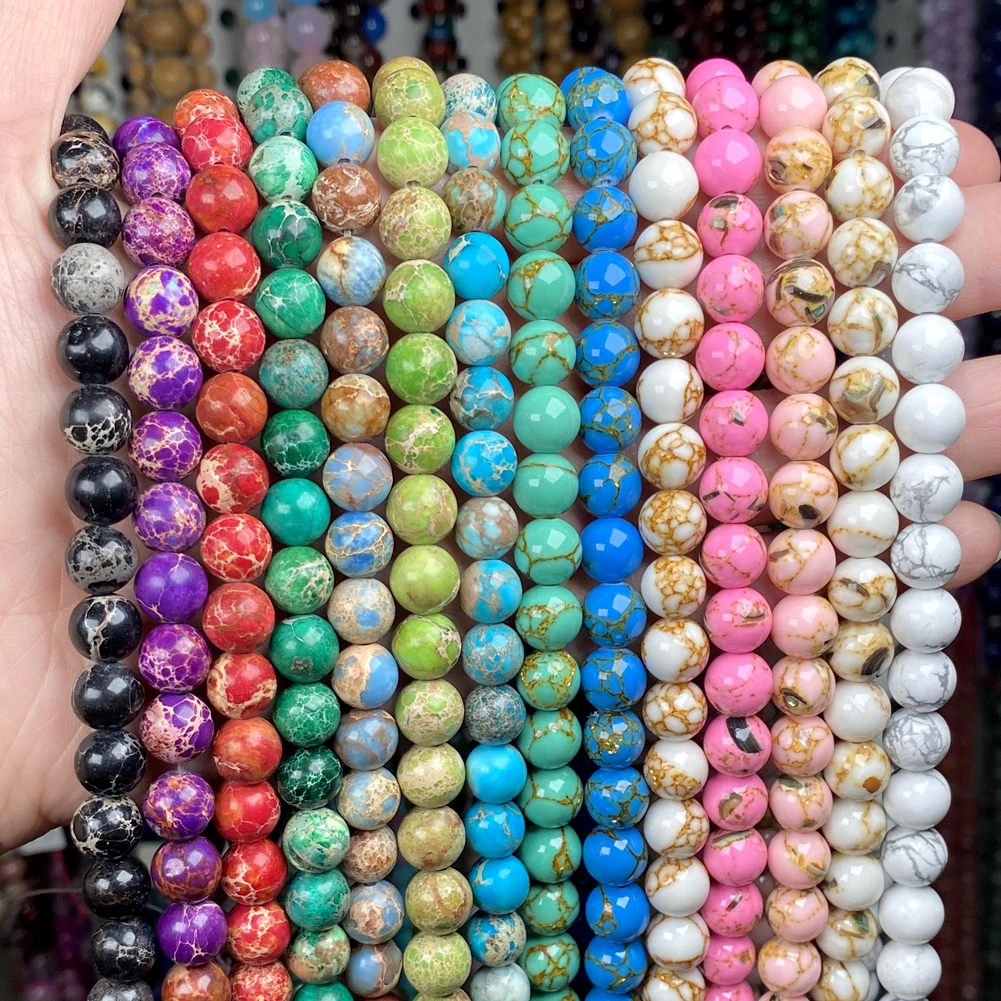 Бусины из натурального камня Howlite бирюза Jaspers свободные ракушки для изготовления ювелирных изделий аксессуары браслетов и ожерелий