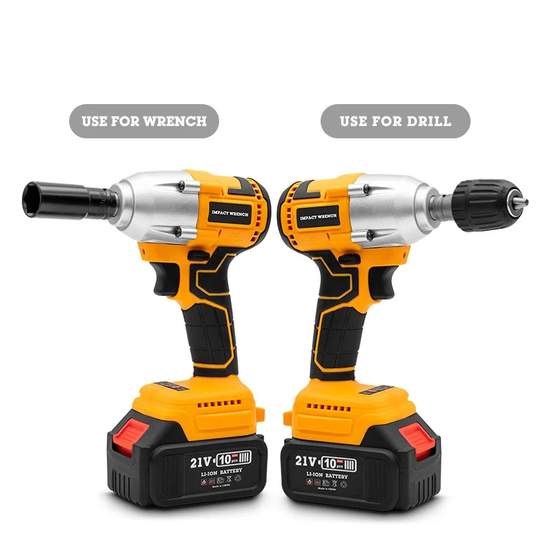 Hot Selling Electric Cordless Impact Wrench Rechargeable Wrench Brushless Impact Wrench Drill Screwdriver Bare Metal