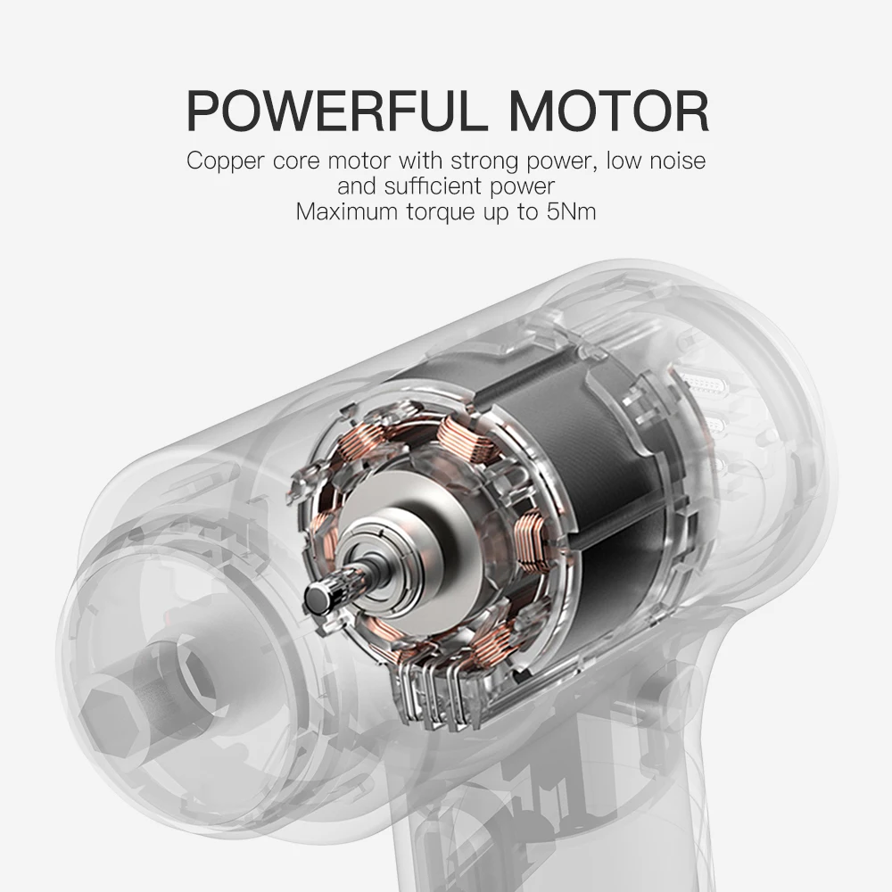 Portable Electric Screwdriver Tool Set with 30 S2 Steel Bits 2500mAh Lithiumbattery Rechargeable Electric Screwdriver