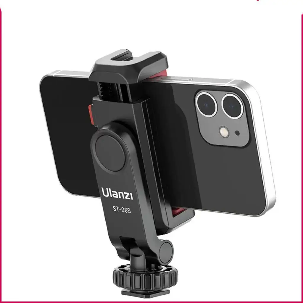 Ulanzi ST-06S Vertical Phone Mount Holder Tripod With Cold Shoe For Mic Light Phone Clip For iPhone 12 Vlog Holder Smartphone