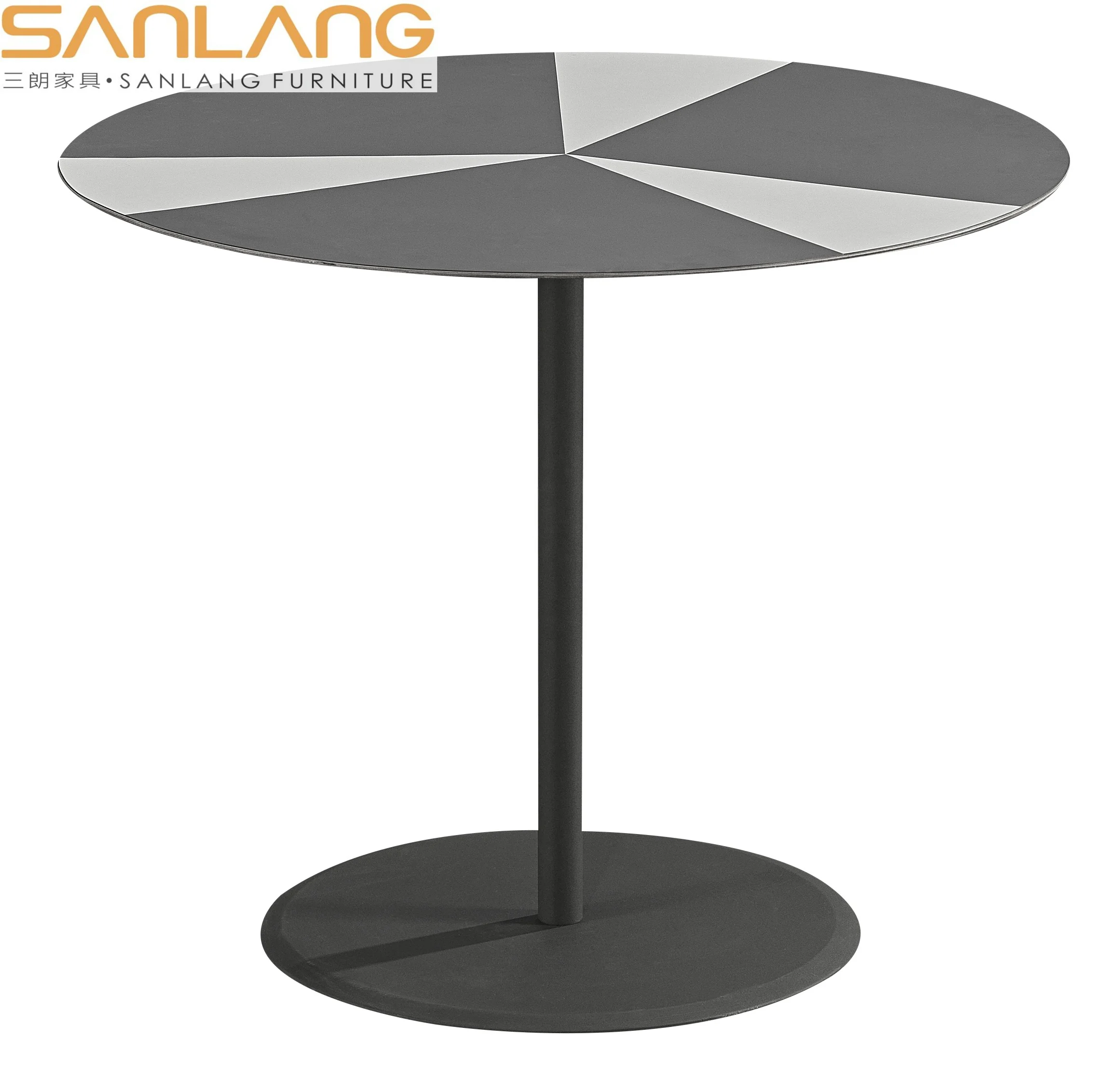 Столешница с железными ножками для ресторана, кабинета, стол размера под заказ, уличный Круглый Кофейный искусственный мрамор, настольный обеденный стол для отеля