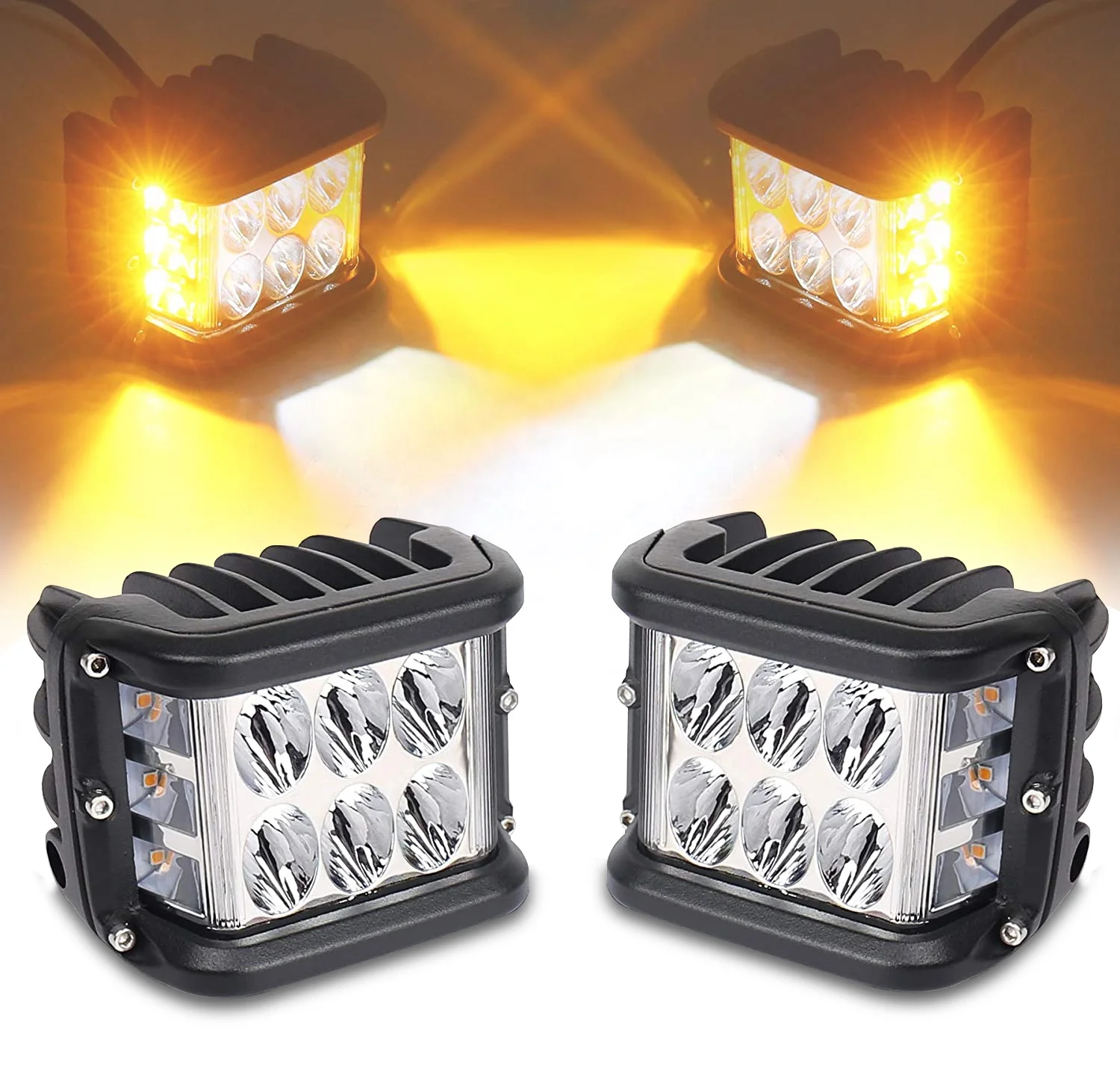 OVOVS Hot Sale 72w ATV Truck Strobe Side Shooter Led Pod Lights 4 Inch  Working LED Light Bar For Trucks Off Road Vehicle 4x4