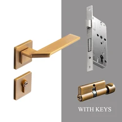 3 Colors Fold Simple Zinc Alloy Door Lock for Study/Bedroom/Kitchen Door Handle Split Door Lock Furniture Door Lock Set CL-0831