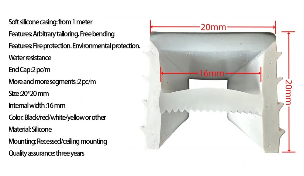Led Silicone Flexible Cover Lamp For Led Neon Tube Lights Shape Protecting