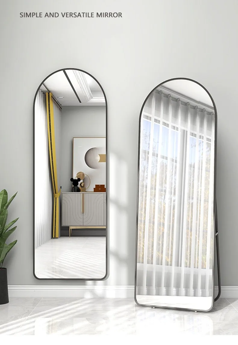 European Art Arched Wall hanging Full Length Mirror large standing floor Fitting Mirror