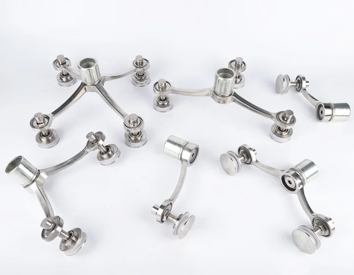HL Investment Casting Glass Fittings Stainless Steel 304/316 Glass Holder Curtain Wall 4 Arm Glass Spider