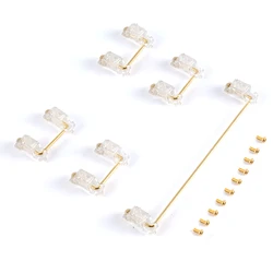 Gold Plated PCB Screw in Stabilizers Mechanical Keyboard Stabilizers Translucent 2U 6.25U