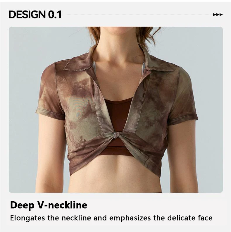 XW-DST786 OEM Factory Fashionable Deep V-neckline Chest Twist Gym Clothing Coat Sports Yoga Bra Top For Women
