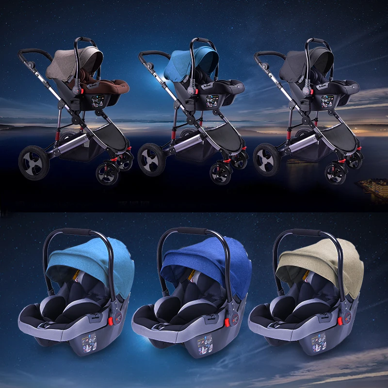 
Stroller can sit and lie on the high view of the newborn two-way sleep basket bed 