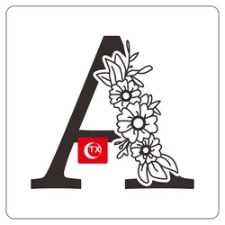 TX Floral Alphabet Embosser Set A-Z With Ampersand Acrylic Fondant Stamp Embosser For Cookies Cupcake and Baking Cake Decoration
