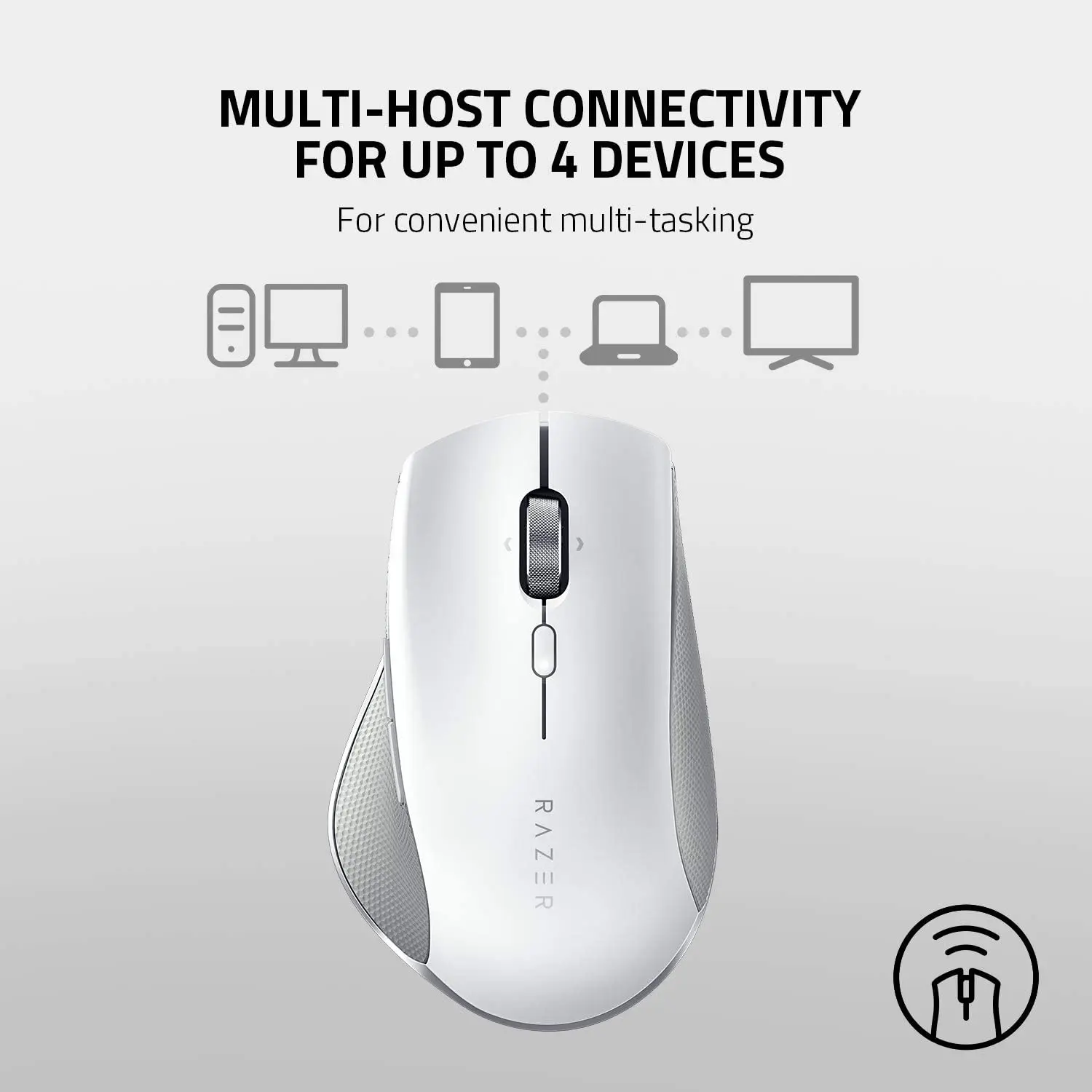 Беспроводная Мышь Razer Pro Click Humanscale эргономичный форм-фактор-5G усовершенствованный оптический датчик-многохосная связь-8