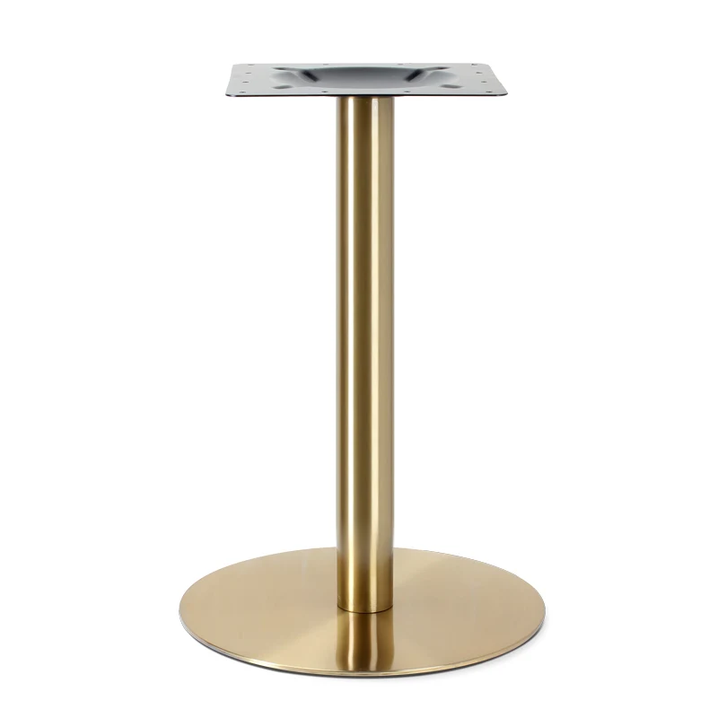 Modern Restaurant Bar Iron Table Bar Leg Titanium Gold Metal Round Dining Table Base