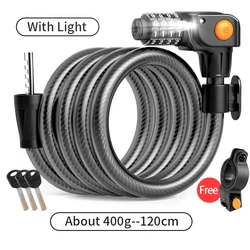 Xunting New Invention Folding Smart Bike Lock Bike Wire Motorcycle Cable Lock Security Combination Bicycle Lock With Key