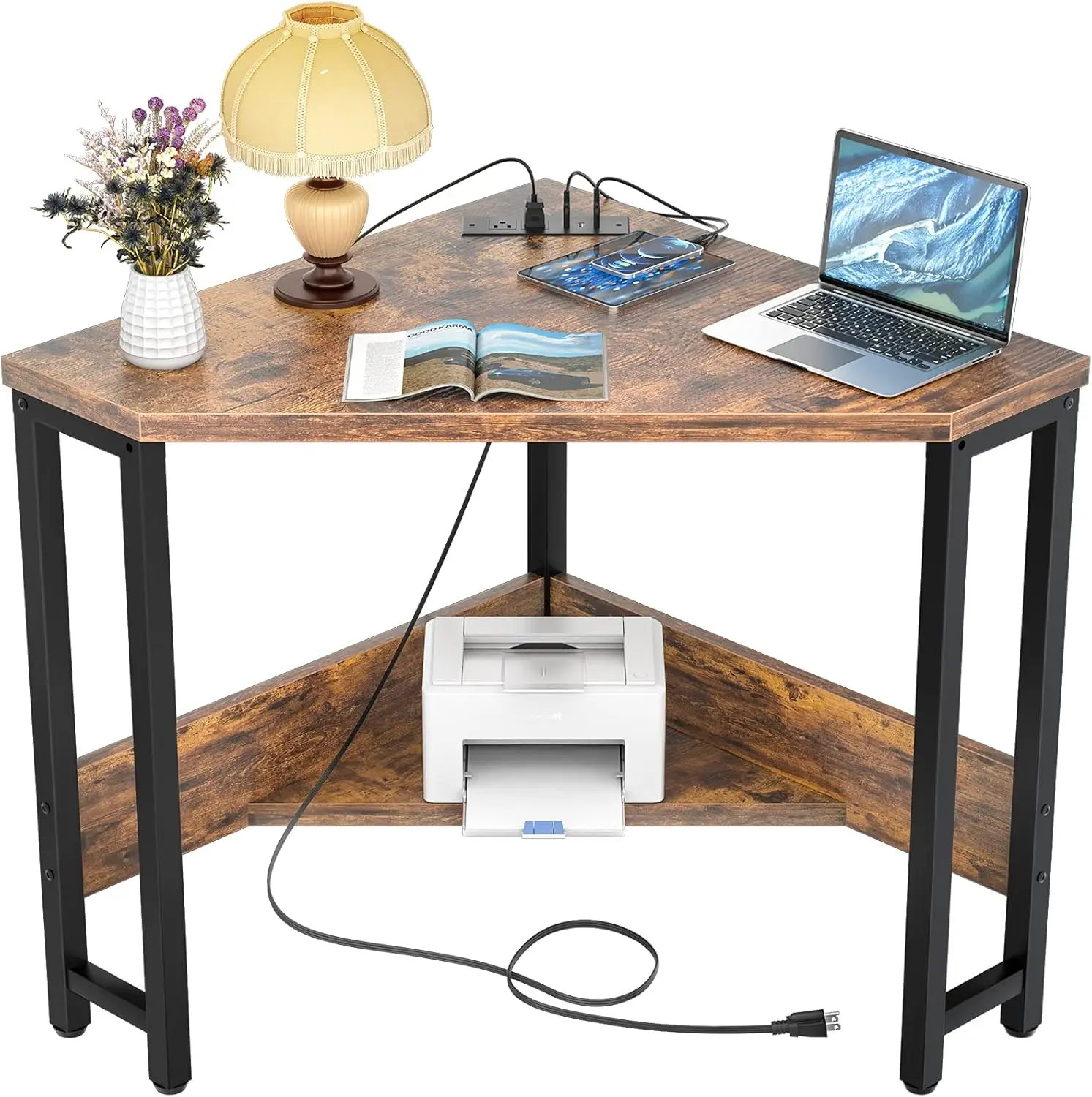 Simple Modern Home Vintage Corner Triangle Metal Computer Desk tablet computer computer desk   laptops pc table desk  table