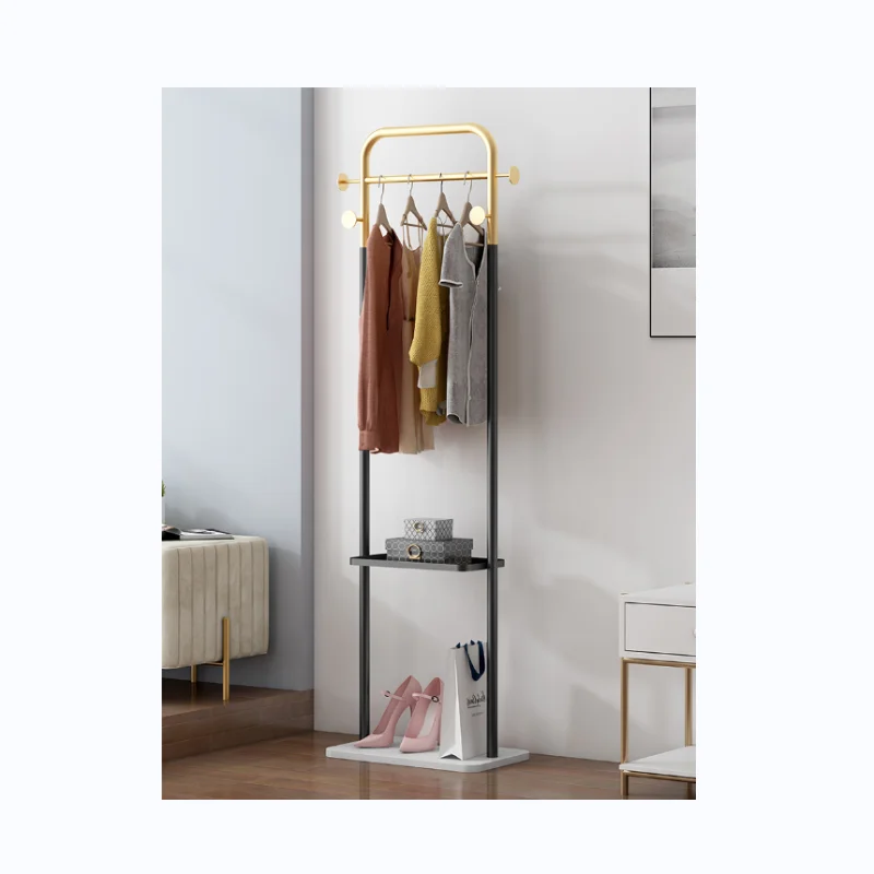 Amazon Hot Sell Luxury Modern Metal Marble Vertical Coat Rack Hanger Floor Pole Type