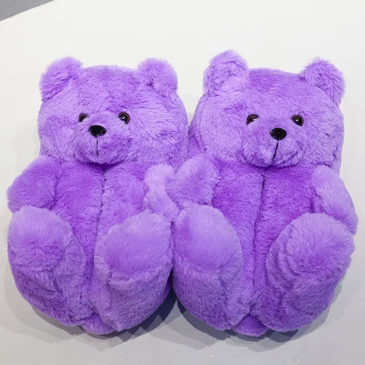 2024 New Arrivals Indoor Shoes Slides Female Fun Winter Fur House Women Slipper Ladies Teddy Bear Slippers for Women and Kids