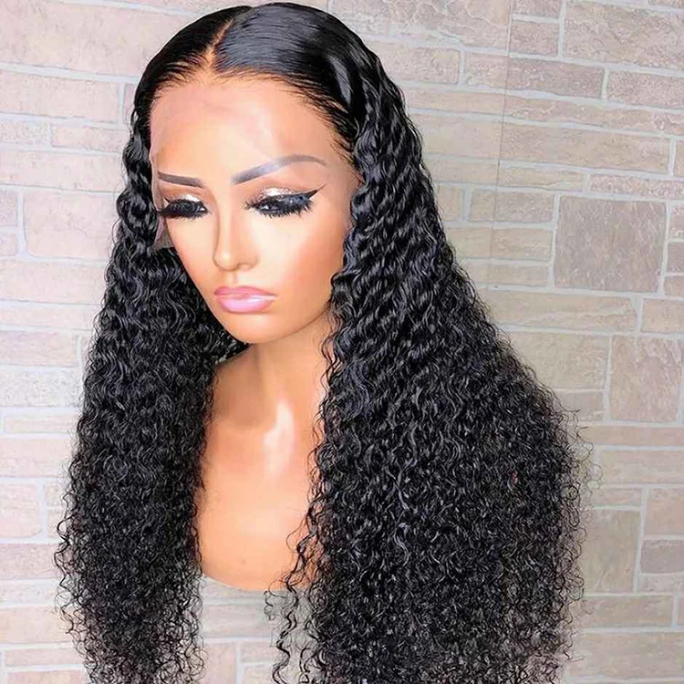  Factory Price 10A Grade 18 Inch Kinky Curly Natural Full Lace Human Hair Wigs Brazilian