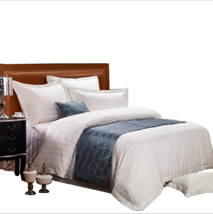 Прямые продажи с фабрики пять белье отеля пять звезд постельные принадлежности 100% хлопок в полоску четыре части простыни